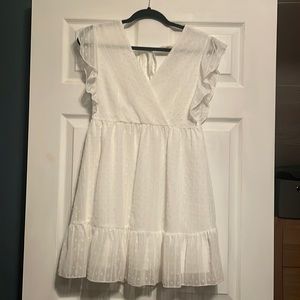 XS White Mini Dotted Dress